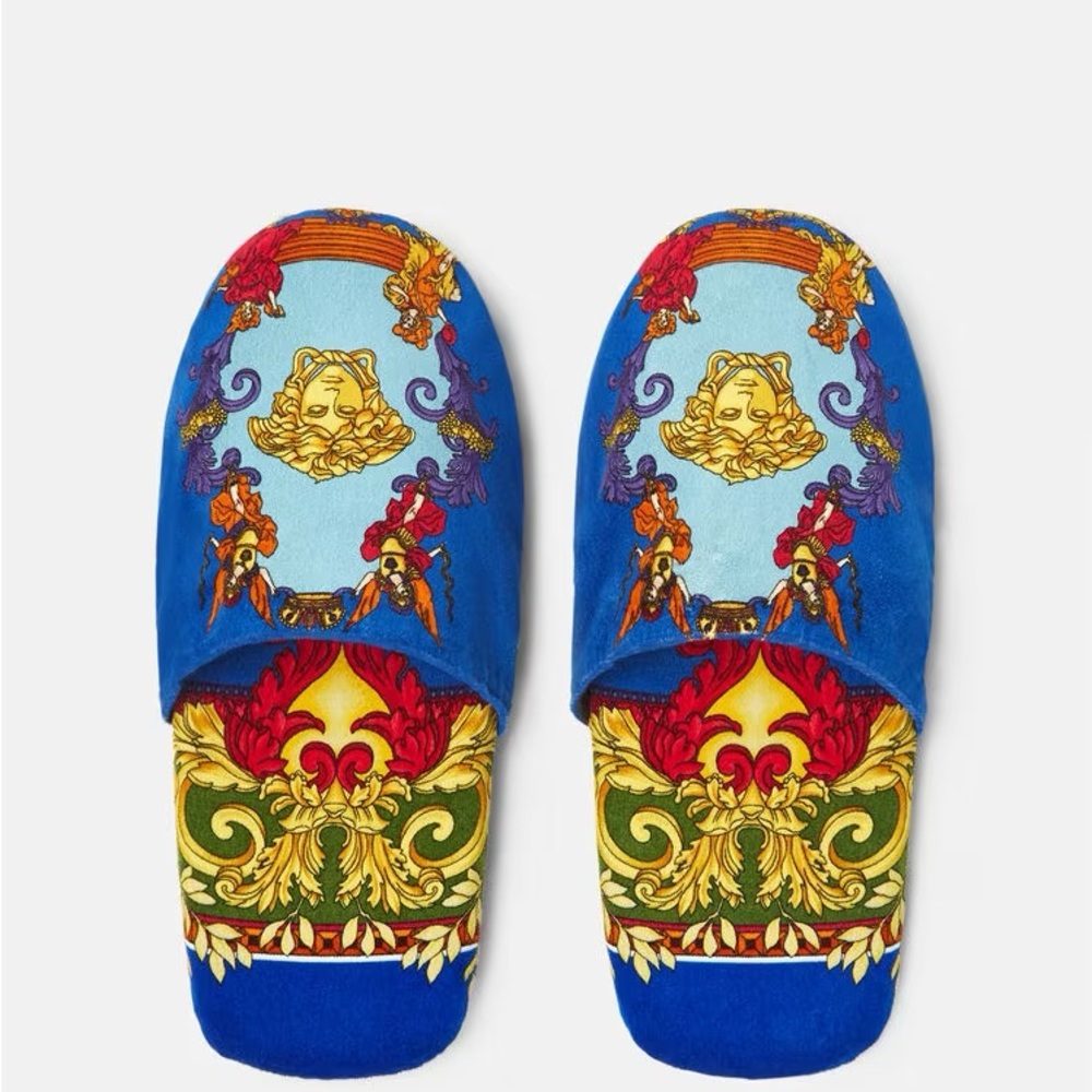 VERSACE Medusa Renaissance Slippers Size L - Picture 1 of 9